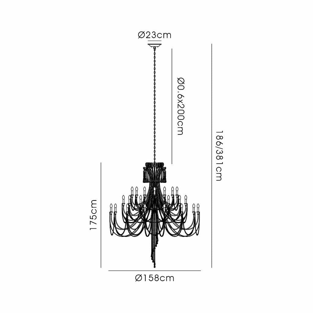 Diyas Celine 28 Light Chandelier in Aged Silver with Clear Crystal