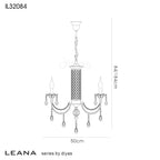 Diyas Leana 4 Light Pendant Light in Satin Nickel with Crystal