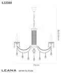 Diyas Leana 8 Light Pendant Light in Satin Nickel with Crystal