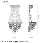 Diyas Alexandra Large 3 Light Wall Light in Gold with Crystal