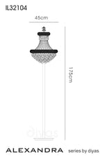 Diyas Alexandra 6 Light Floor Lamp in Gold with Crystal