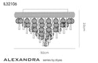 Diyas Alexandra 7 Light Ceiling Light in Gold with Crystal