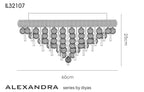 Diyas Alexandra 9 Light Ceiling Light in Gold with Crystal