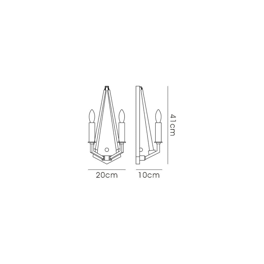 Diyas Hilton 2 Light Wall Light in Satin Black with Dark Grey Wood