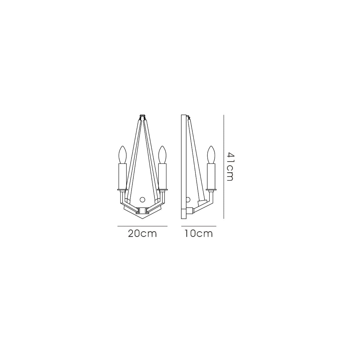 Diyas Hilton 2 Light Wall Light in Satin Black with Dark Grey Wood