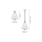 Diyas Hilton 3 Light Tetragonal Pendant Light in Satin Black with Dark Grey Wood