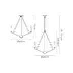 Diyas Hilton 5 Light Pentagonal Pendant Light in Satin Black with Dark Grey Wood