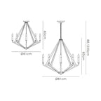 Diyas Hilton 8 Light Octagonal Pendant Light in Satin Black with Dark Grey Wood