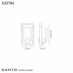 Diyas Canto Single Wall Light in Polished Nickel with Acrylic Frame