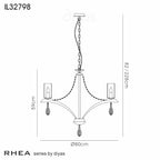 Diyas Rhea 8 Light Pendant Light in Polished Chrome with Crystal