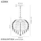 Diyas Coniston 6 Light Medium Pendant Light in Gold with Crystal