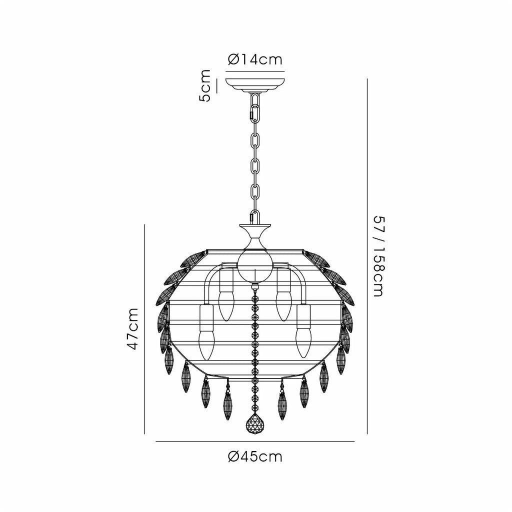 Diyas Coniston 6 Light Pendant Light in Antique Brass
