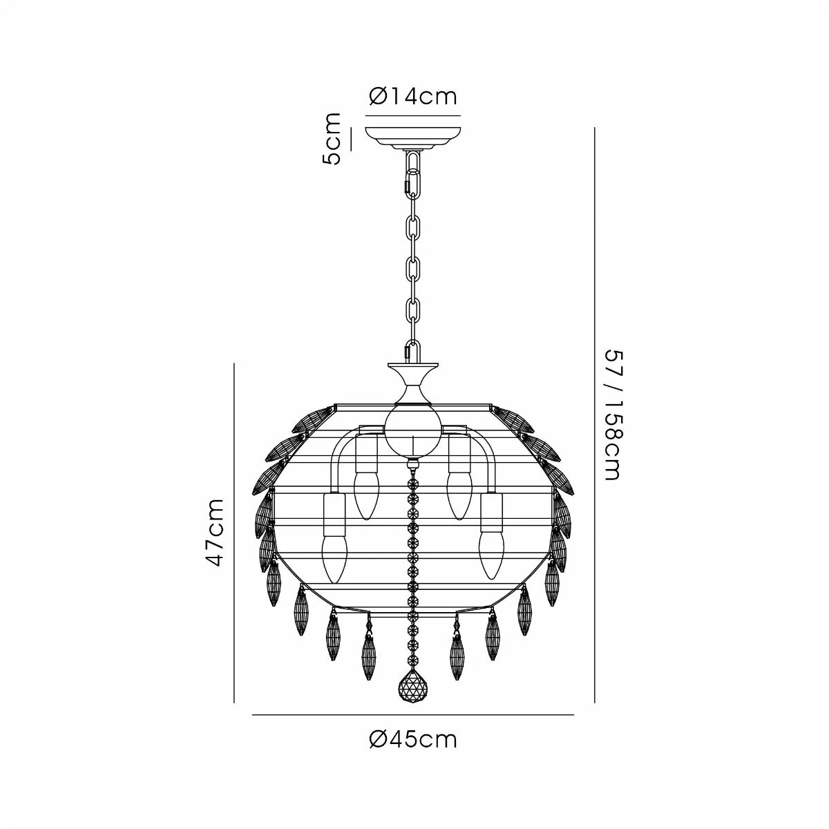Diyas Coniston 6 Light Pendant Light in Antique Brass