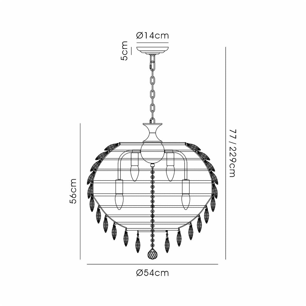 Diyas Coniston 9 Light Pendant Light in Antique Brass