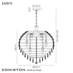 Diyas Coniston 12 Light Pendant Light in French Gold with Crystal