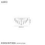 Diyas Coniston 3 Light Round Flush Ceiling Light in Polished Chrome with Crystal