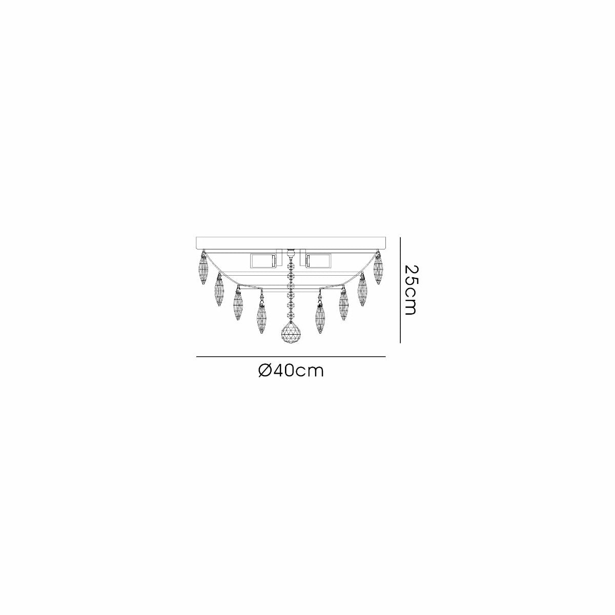 Diyas Coniston 3 Light Flush Ceiling Light in Antique Brass