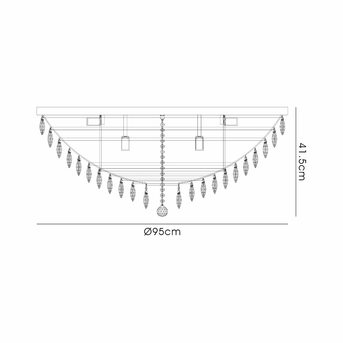 Diyas Coniston 15 Light Flush Ceiling Light in Antique Brass