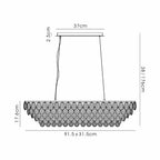 Diyas Coniston 8 Light Linear Pendant Light in Antique Brass