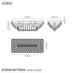 Diyas Coniston 5 Light Linear Bar Flush Ceiling Light in Polished Chrome with Crystal
