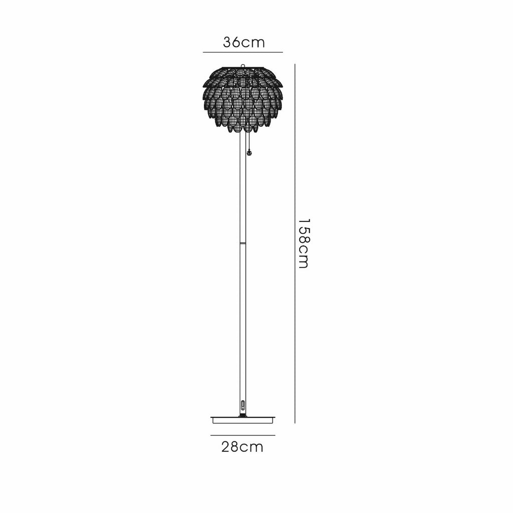 Diyas Coniston 3 Light Floor Lamp in French Gold