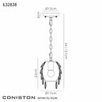 Diyas Coniston 1 Light Pendant Light in Polished Chrome with Crystal