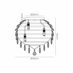 Diyas Coniston 8 Light Ceiling Light in French Gold IP44