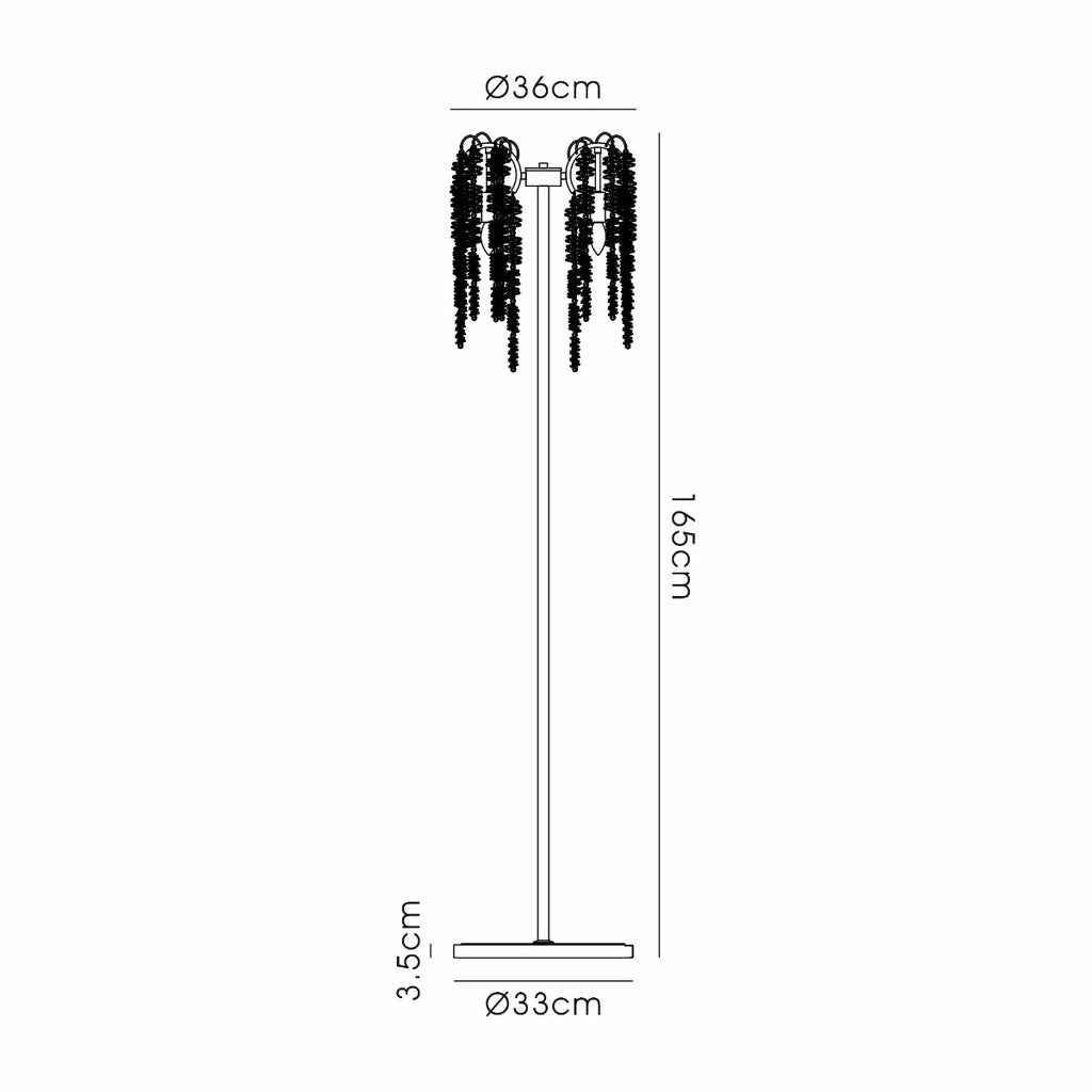 Diyas Wisteria 4 Light Floor Lamp in Polished Nickel