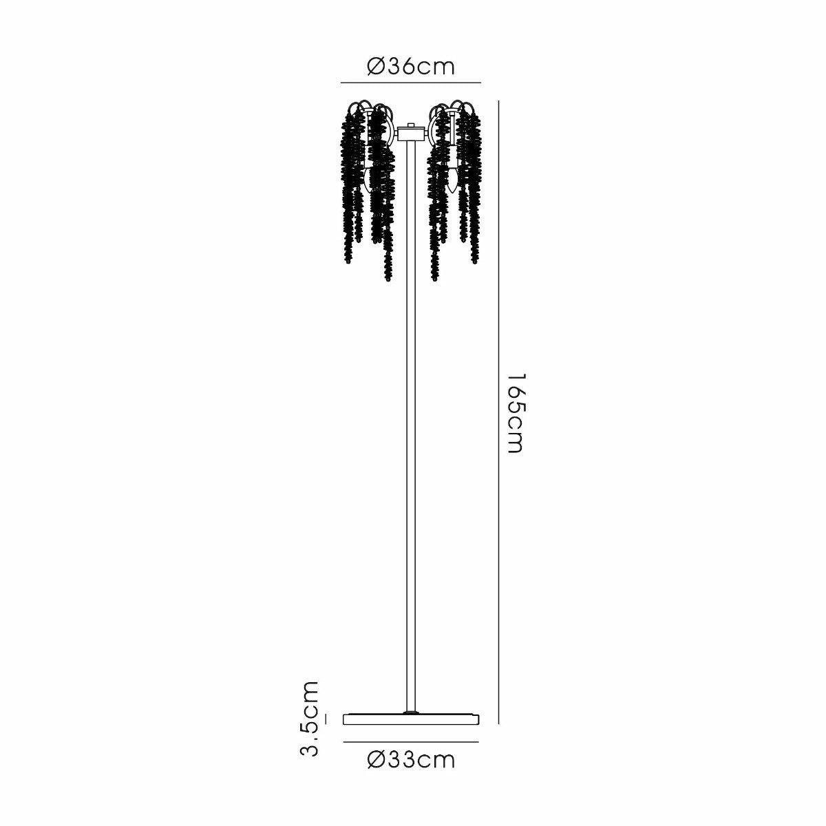 Diyas Wisteria 4 Light Floor Lamp in Polished Nickel