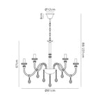 Regent Bastia 12 Light Chandelier in Polished Chrome with Clear Glass Crystal