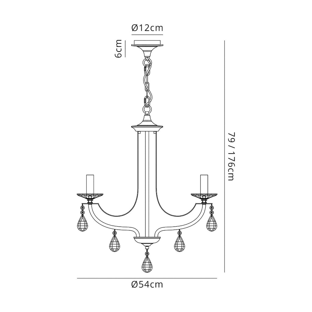 Regent Gagny 3 Light Pendant Light in Polished Chrome and Satin Nickel with Crystal