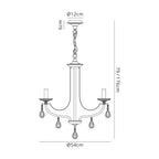 Regent Gagny 3 Light Pendant Light in Polished Chrome and Satin Nickel with Crystal