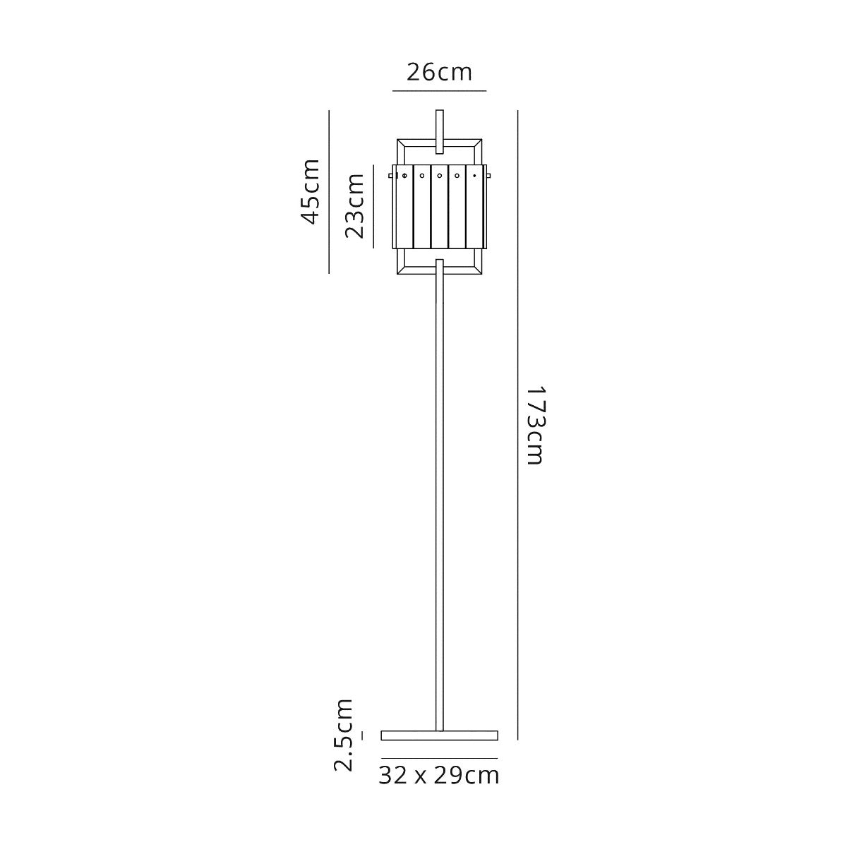 Regent Rodez 2 Light Floor Lamp in Matt Black with Crystal and Sand Glass