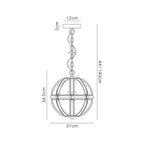 Regent Cluny Small Round 1 Light Pendant Light in Polished Nickel