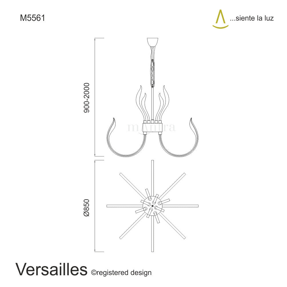 Mantra Versailles LED Polished Chrome Pendant
