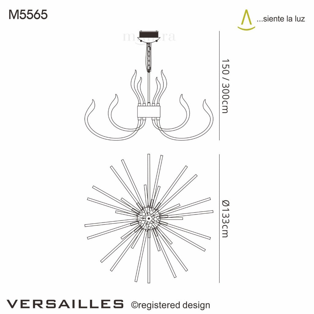 Mantra Versailles LED Polished Chrome Extra Large Pendant