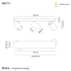 Mantra Sal Linear Bar 3 Light Spotlight GU10 Matt Black