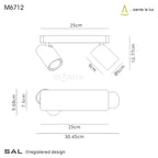 Mantra Sal Linear Twin 2 Light Spotlight GU10 Matt Black