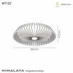 Mantra Himalaya Ceiling Fan & Dimmable LED Light Silver. 5 Years Warranty. Remote Control, App, Alexa/Google Voice