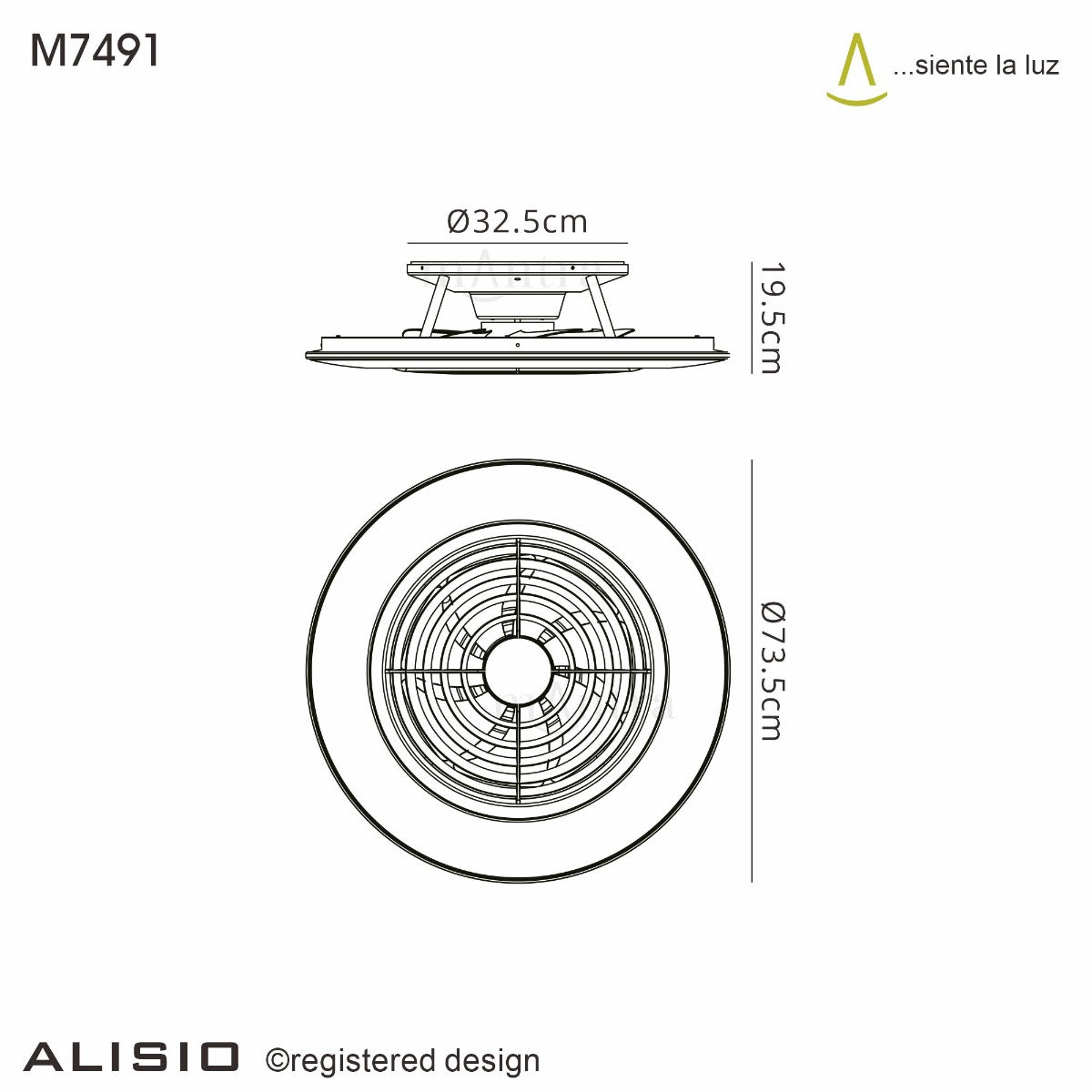 Mantra Alisio XL Silver Ceiling Fan 95W LED Light Dimmable Remote Controlled