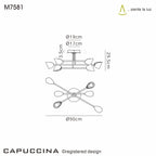 Mantra Capuccina 6 Light Semi Flush Fitting Black