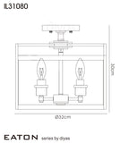 Diyas Eaton 3 Light Semi Flush Ceiling Lantern in Polished Chrome