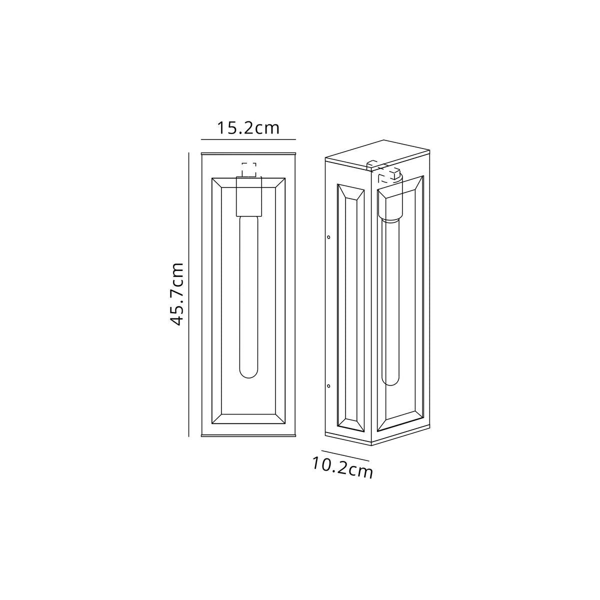 Regent Stenay 457mm IP54 Flush Wall Light in Anthracite with Clear Glass