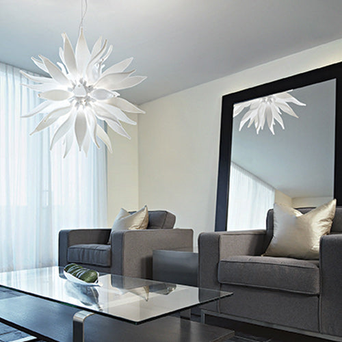 Ideal Lux White Leaves Hanging Ceiling Light SP12 112268