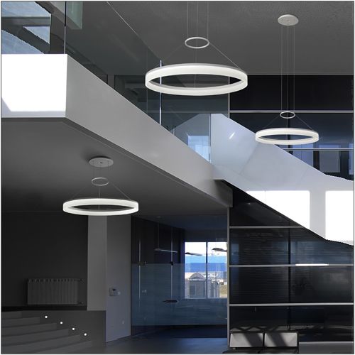 LEDS C4 Circ Dimmable Pendant Light in Aluminium 