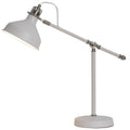 Regent Caen Adjustable Table Lamp in Sand White and Satin Nickel with White Shade