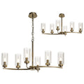 Regent Blois Rectangular 6 Light Semi Flush Ceiling Light in Antique Brass