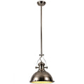 Regent Puteaux Pendant Light in Polished Nickel with Frosted Glass