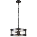 Regent Toul 2 Light Pendant Light in Matt Black