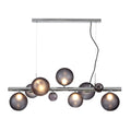 Regent Martinique Linear 7 Light Pendant Light in Polished Chrome with Smoked Glass